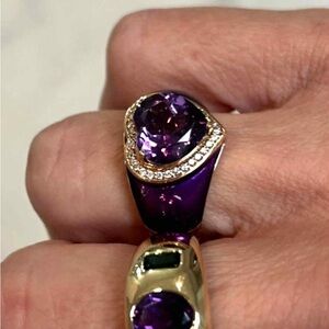 EFFY Purple Heart Amethyst and Diamond Ring